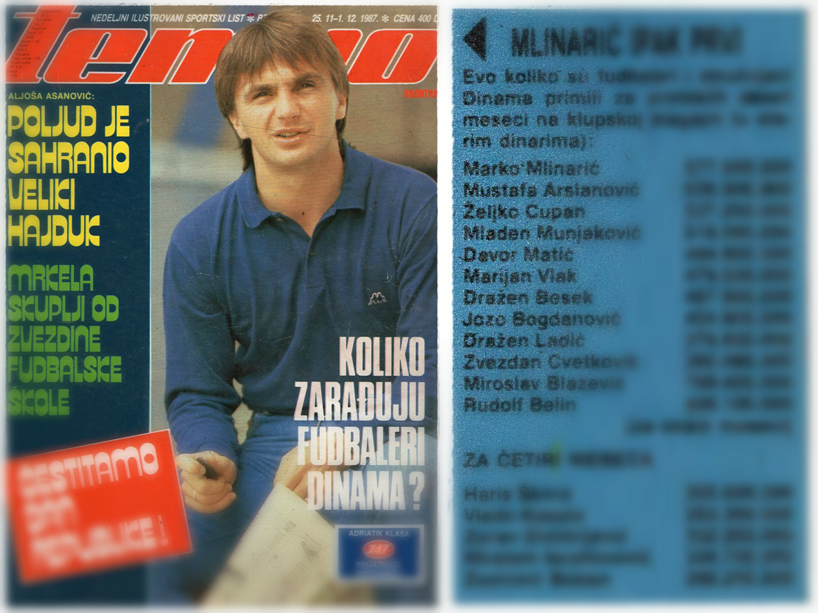 Koliko su osamdesetih godina zarađivali nogometaši Dinama?